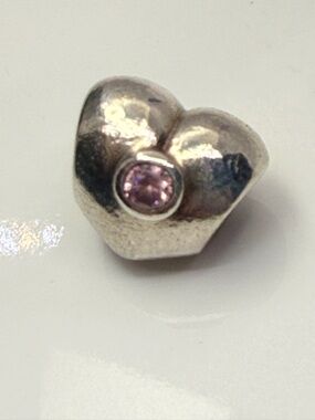 Pandora Pink CZ Heart Charm 925 ALE Sterling Silver Love Bead